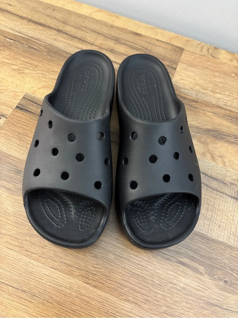 Crocs Classic Platform Slide Sandals Black Women's